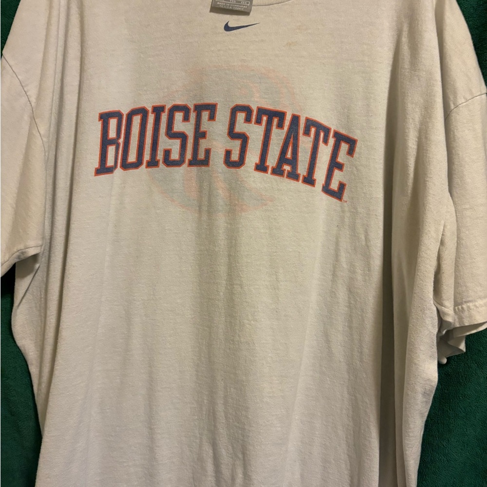 Nike Cream T-Shirt with Blue Swoosh